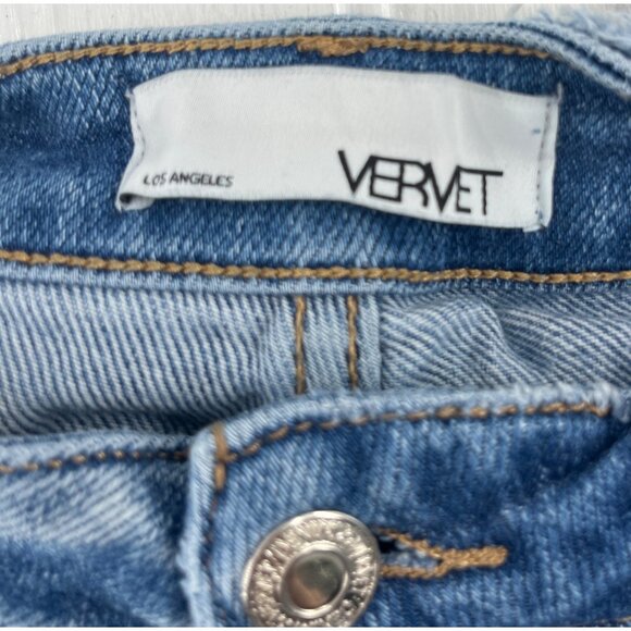 Vervet Frayed Hem Blue Denim Jeans Size 29 distressed stretch Bootcut - Picture 3 of 8